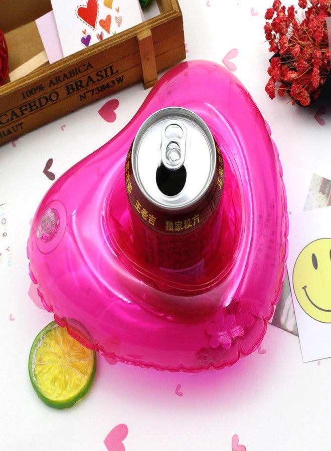 iShyan Inflatable Drink Holder 3 Pack Heart Drink Pool Floats Cup Holders for Summer Pool Party, Variety Shape to Choose - Image 3