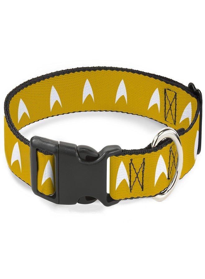 Buckle Down CBS Studios Inc. Pet Collar, Dog Collar Plastic Buckle, Star Trek Starfleet Insignia Golden Yellow White, 9.5 to 13 Inches 1.0 Inch Wide - Image 1