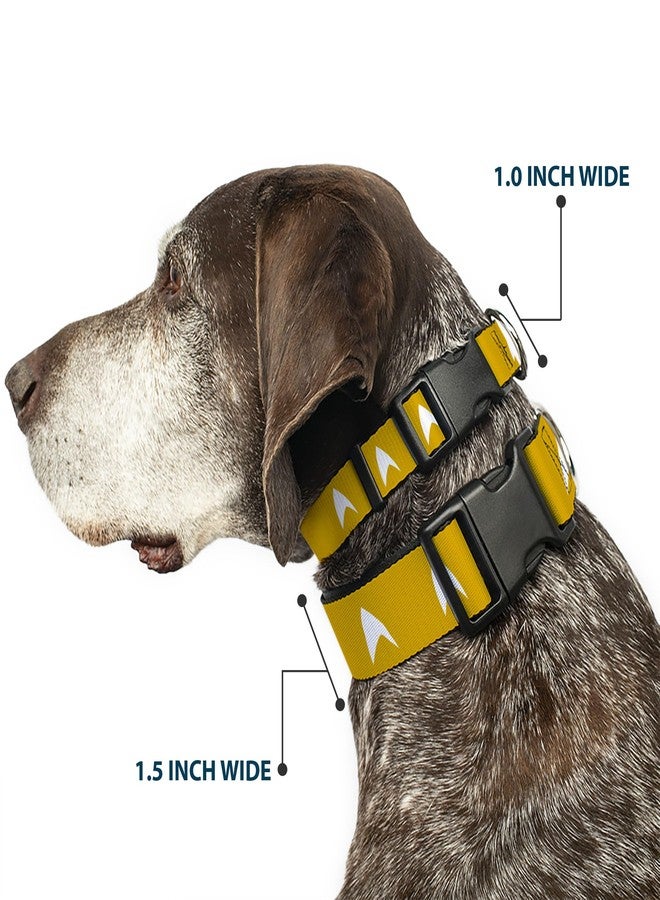 Buckle Down CBS Studios Inc. Pet Collar, Dog Collar Plastic Buckle, Star Trek Starfleet Insignia Golden Yellow White, 9.5 to 13 Inches 1.0 Inch Wide - Image 2
