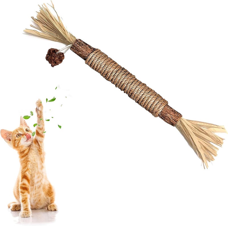 Inralimot 1 Pack Silvervine Cat Toy, Silvervine Sticks Toys for Indoor Cats, Cat & Kitten Chew Toys for Aggressive Chewers, Cat Dental Toy for Kitten Teeth Cleaning, Matatabi Silvervine for Cats. - Image 1