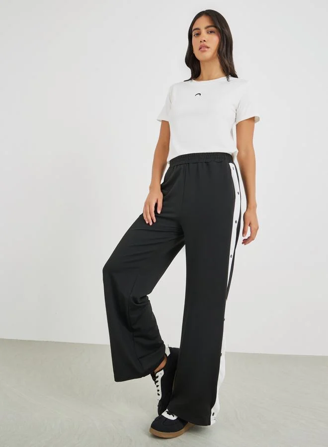 Styli Styli Studded Side Panel Wide Leg Joggers
