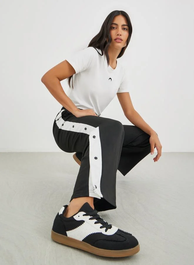 Styli Styli Studded Side Panel Wide Leg Joggers