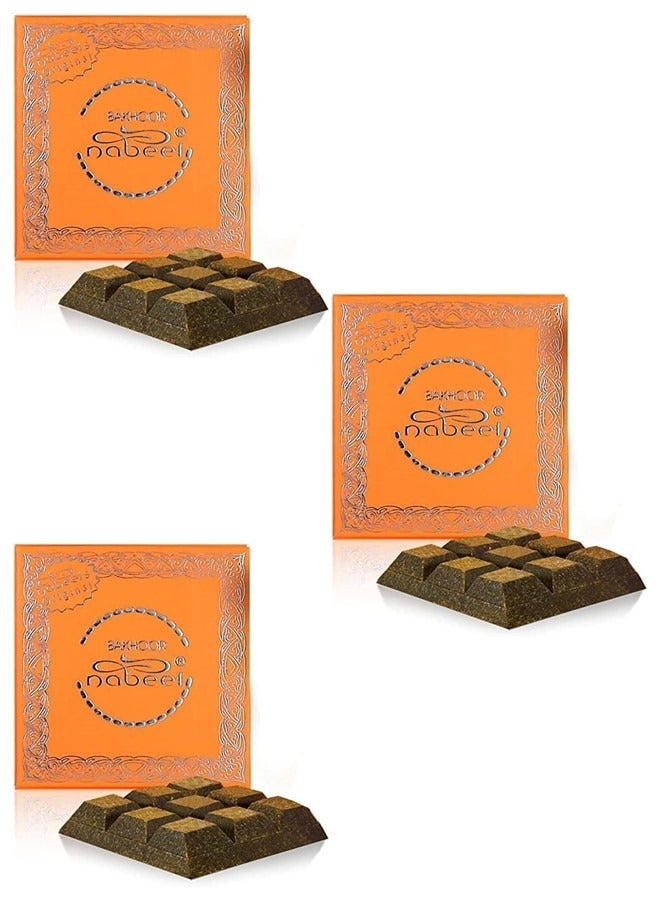 Nabeel Pack of 3 Bakhoor Nabeel 40 Grams Beautiful Smelling Popular Oudh Incense Solid Perfume Bar - Image 1