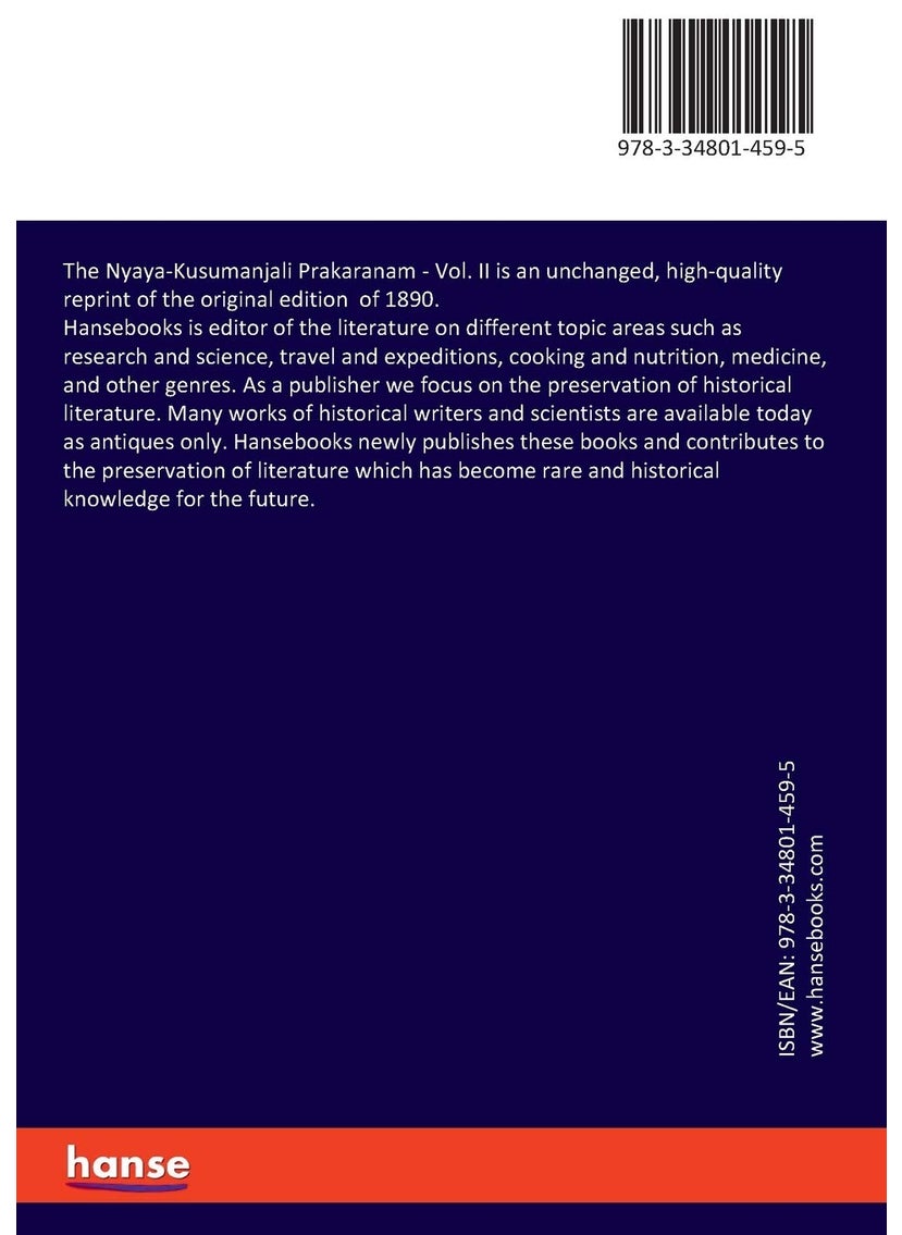 The Nyaya-Kusumanjali Prakaranam: Vol. II  - Image 2