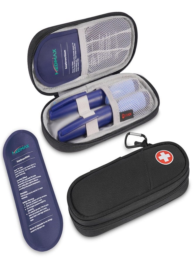 MEDMAX Insulin Pen Cooler Travel Case with 2 Reusable TSA Approved Ice Packs - Portable Insulated Diabetic Medication Organizer Carrying Cooling Bag for Insulin Pen and Other Diabetic Supplies - Image 1