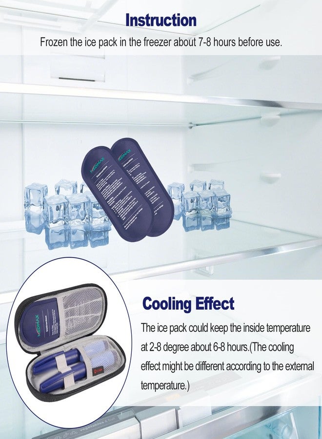 MEDMAX Insulin Pen Cooler Travel Case with 2 Reusable TSA Approved Ice Packs - Portable Insulated Diabetic Medication Organizer Carrying Cooling Bag for Insulin Pen and Other Diabetic Supplies - Image 4