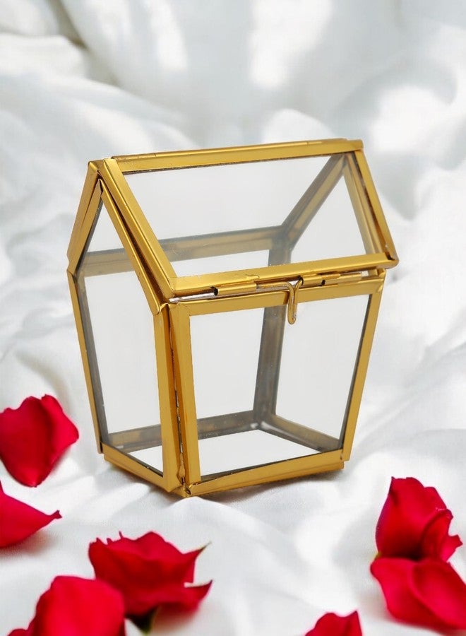 فوي دروب صندوق مجوهرات شفاف على شكل منزل من Voidrop، مثالي لخواتم الزفاف والخطوبة، منظم مجوهرات زجاجي، علبة عرض للأقراط والخواتم والقلائد والأساور، هدية للنساء والفتيات. - Image 1