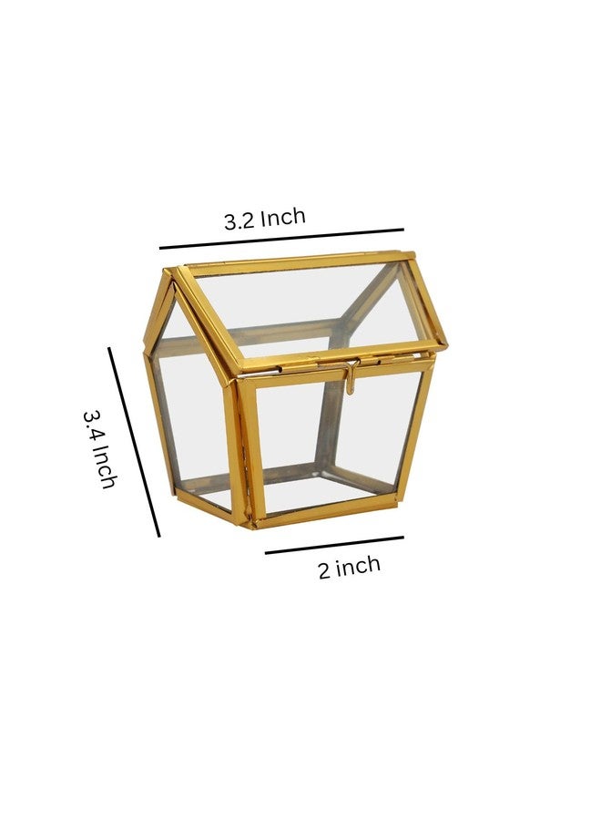 فوي دروب صندوق مجوهرات شفاف على شكل منزل من Voidrop، مثالي لخواتم الزفاف والخطوبة، منظم مجوهرات زجاجي، علبة عرض للأقراط والخواتم والقلائد والأساور، هدية للنساء والفتيات. - Image 3