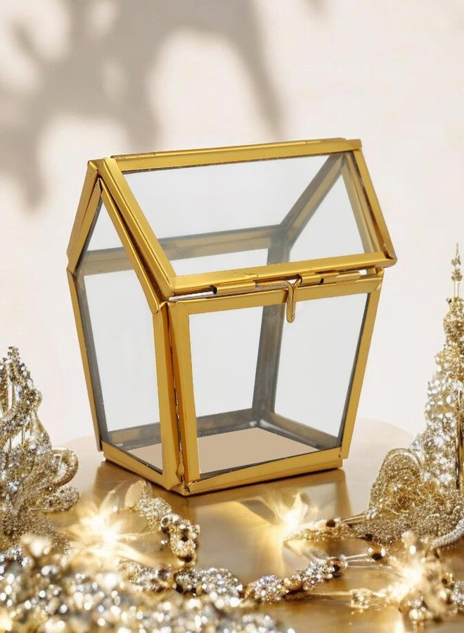 فوي دروب صندوق مجوهرات شفاف على شكل منزل من Voidrop، مثالي لخواتم الزفاف والخطوبة، منظم مجوهرات زجاجي، علبة عرض للأقراط والخواتم والقلائد والأساور، هدية للنساء والفتيات. - Image 5