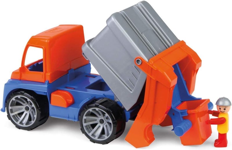 Lena 04416 TRUXX APPR, 29 cm, Rubbish Truck with Function, 1 Refuse bin Figure, for Children from 2 Years, Play Vehicle Set in Orange, Blue, Multi-Coloured - Image 2