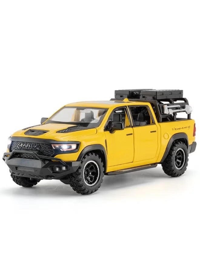Bukela 1:32 Alloy Collectible Pickup Car Model Toy, Diecast Zinc Alloy Mammoth Pull Back Collectible Toy Car, Sound and Light Pull Back Model Car for Kids Boy Girl Gift 17.5cm*7.2cm*6.5cm - Image 1