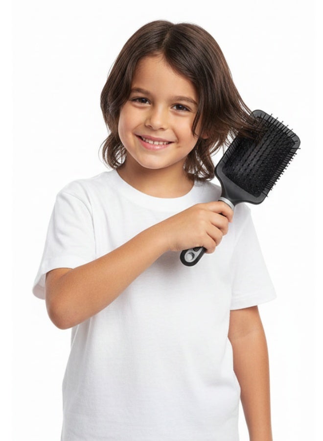 Compact Hair Brush with Mirror – Gentle Detangling Brush for Wet & Dry Hair,Flexible Cushion Base, Comfortable Grip, Suitable for All Hair Types - Image 3