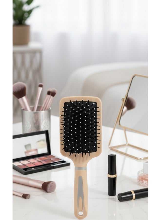 Compact Hair Brush with Mirror – Gentle Detangling Brush for Wet & Dry Hair,Flexible Cushion Base, Comfortable Grip, Suitable for All Hair Types - Image 2