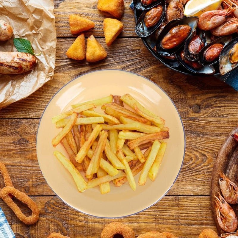 ويوبلز مجموعة من 4 أطباق عشاء من المينا، أطباق مينا مقاس 6 بوصات، أطباق دائرية مسطحة بتصميم كلاسيكي مناسبة للاستخدام الداخلي والخارجي في المطابخ والمطاعم وحفلات الشواء والنزهات والتخييم (أصفر) - Image 2