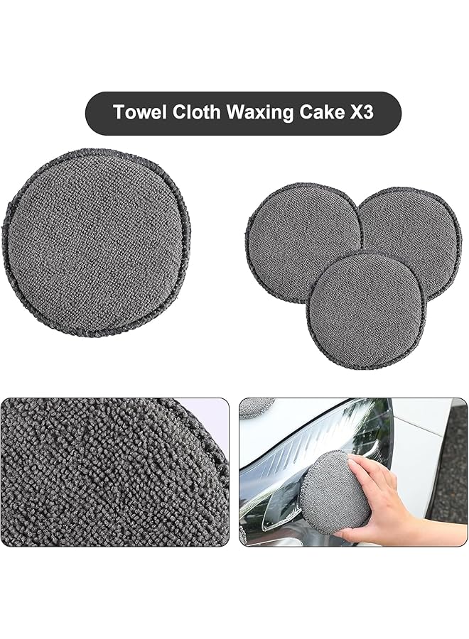Tazweeq Car Detailing Kit - 12-Piece Microfiber Towels Set With Wash Gloves, Wheel Brushes And Waxing Sponge, Professional Auto Cleaning Tools For Car Interior And Exterior - Image 3