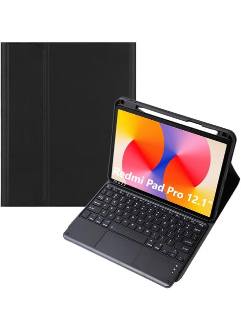 Xiaomi Redmi Pad Pro 12.1-inch 2024 Keyboard Case, Detachable Wireless Bluetooth Multi-Touch Touchpad, Ultra-thin Multi-Angle Bracket Magnetic Case with Pen Holder (With Touchpad)