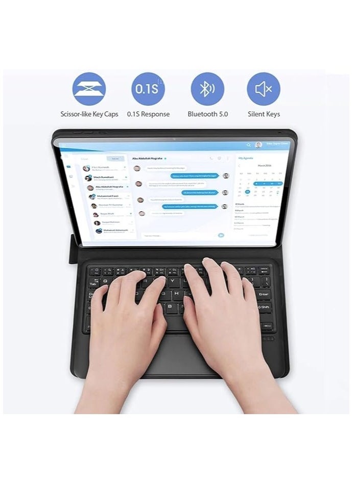 Xiaomi Redmi Pad Pro 12.1-inch 2024 Keyboard Case, Detachable Wireless Bluetooth Multi-Touch Touchpad, Ultra-thin Multi-Angle Bracket Magnetic Case with Pen Holder (With Touchpad)