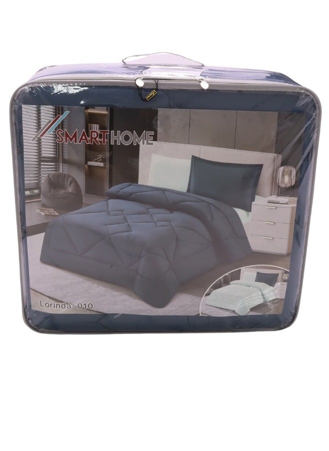 SMART HOME Comforter set, double-sided mattress consisting of 4 pieces, comforter 4 pieces, 100% microfiber, comforter size 180*230  bedsheet size is 160*200  - Image 4
