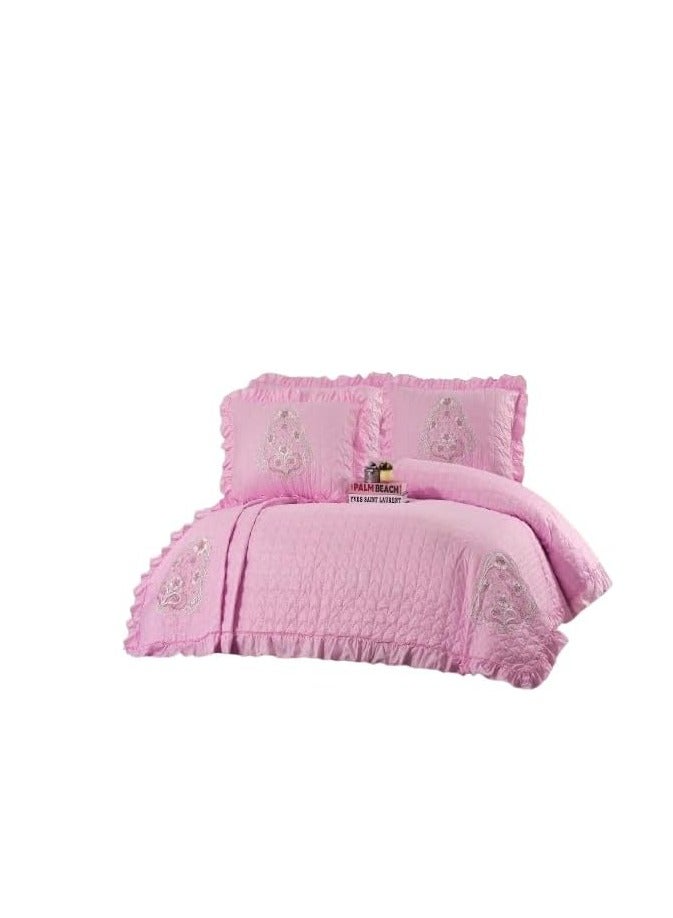 كوفرته 3 ق جوبير من القطن الفاخر لراحة استثنائية وأناقة فريدة CR (بينك فاتح) - Image 1