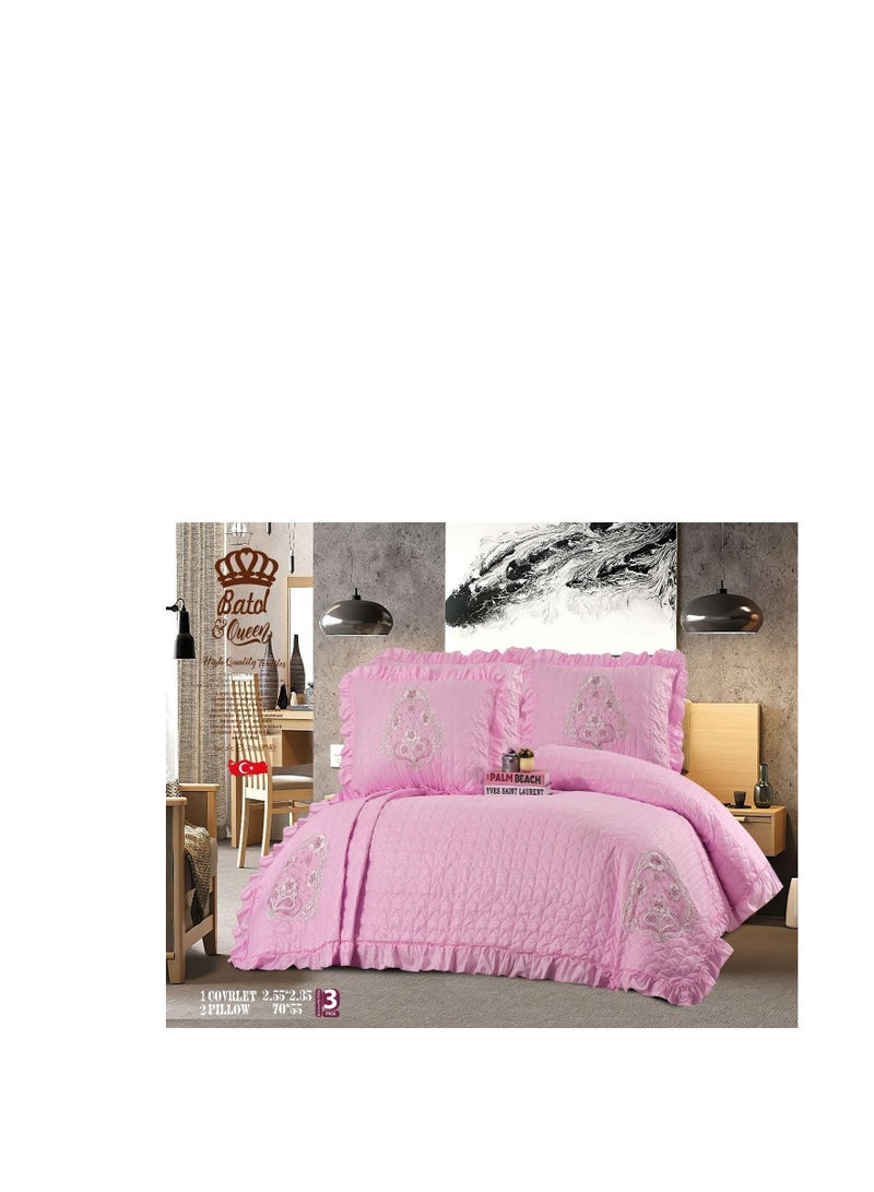 كوفرته 3 ق جوبير من القطن الفاخر لراحة استثنائية وأناقة فريدة CR (بينك فاتح) - Image 2