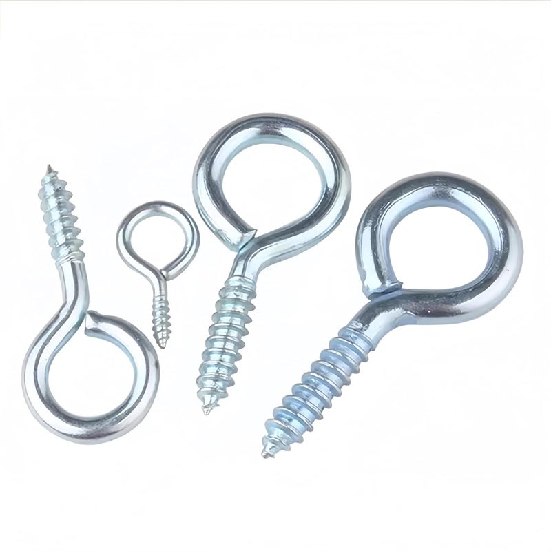 NACX 1" Screw Eye Hooks Screw Terminal Ring Eyelet Self Tapping Eye Bolt, Carbon Steel, 250Pcs - Image 3