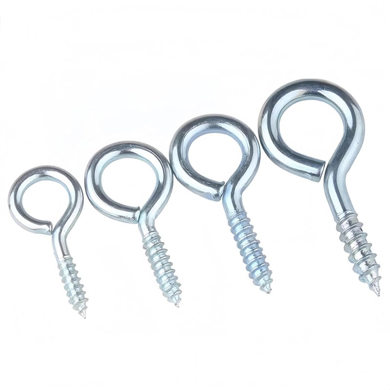NACX 1" Screw Eye Hooks Screw Terminal Ring Eyelet Self Tapping Eye Bolt, Carbon Steel, 250Pcs - Image 5