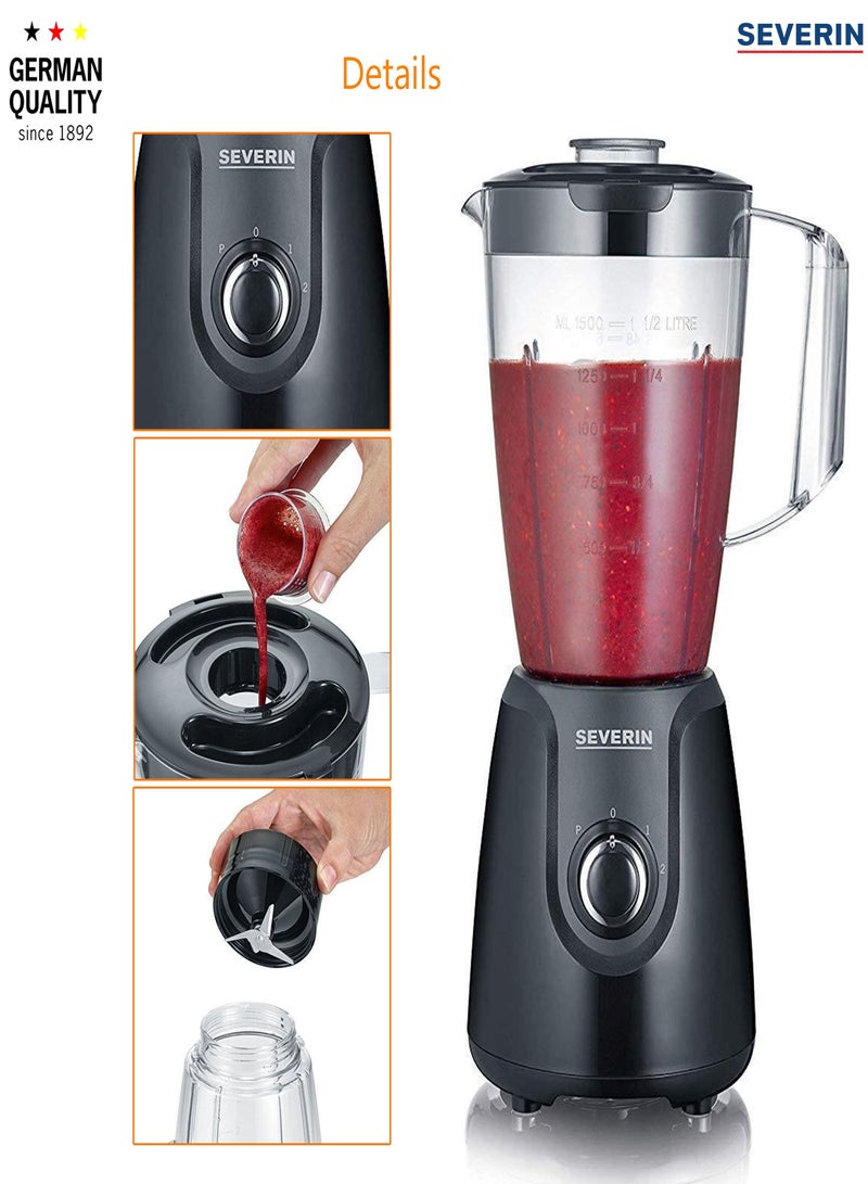 Severin,Jug Blender 1.5L with 600W of Power SM 3707, black - Image 3