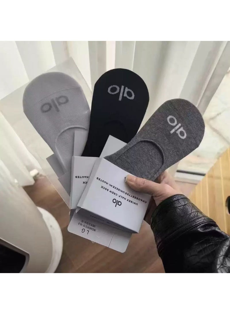 alo 3 pieces alo socks men's and women's sports and leisure cotton socks  - Image 1