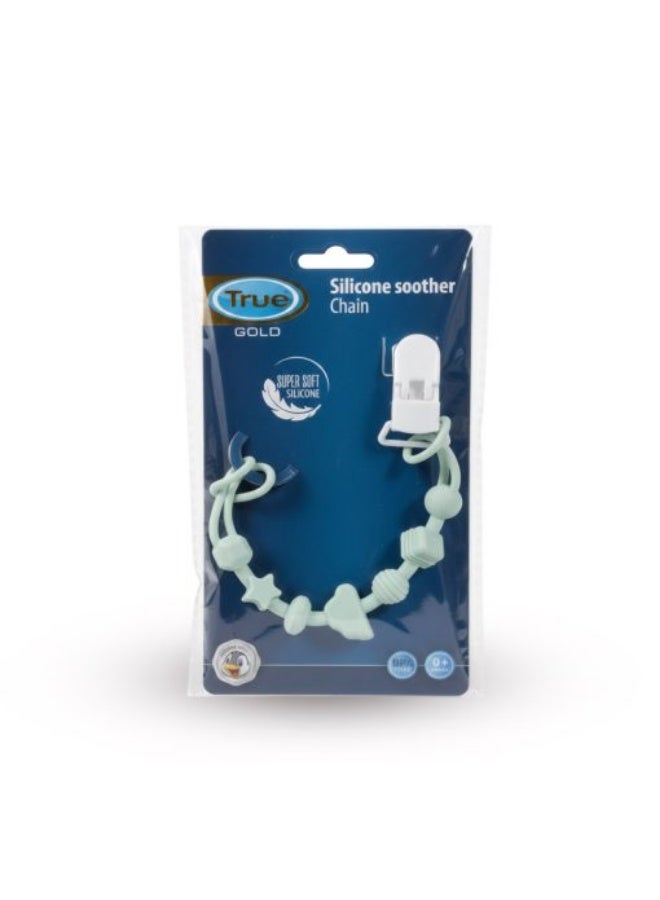 True Gold Silicone Pacifier Chain – Green BPA FREE