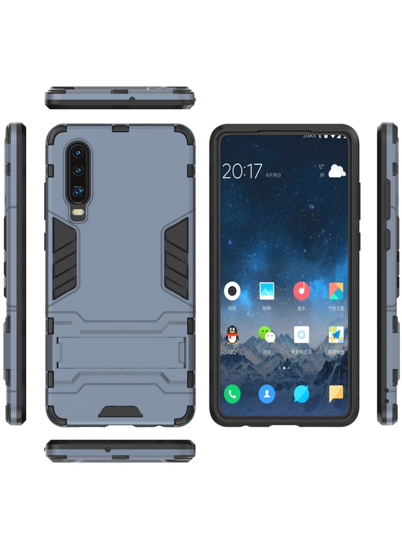 Phone Case Cover TPU+PC With stand in Back shock resistant compatible with P30 ( Blue ) - Image 4