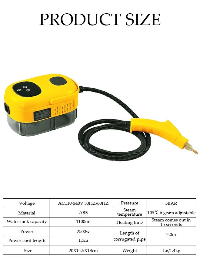 DUNISO Portable Handheld Steam Cleaner, Multifunctional High Temperature Pressurized Steam Cleaner，With Brush Head, Six Gears Can Be Adjusted，Anti Dry Burning Protection, Suitable For Kitchen, Air Conditioning, Refrigerator, Bathroom, Furniture - Image 2