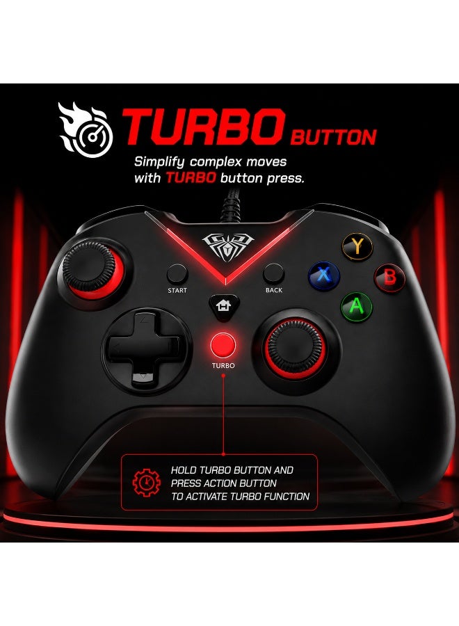 أولا وحدة تحكم ألعاب G1000 USB - وحدة تحكم ألعاب ثنائية الاهتزاز مع وضع Turbo وإضاءة LED وعصي تحكم دقيقة لأجهزة الكمبيوتر الشخصية و PS3 - Image 5