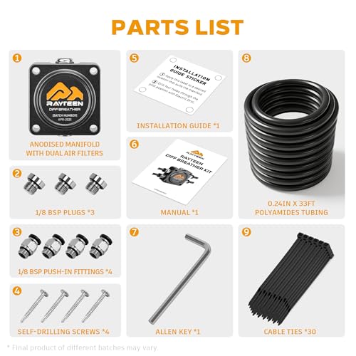 RAYTEEN Differential Breather Kit – High-Flow Axle Vent Air Pressure in Differentials, Transmission, Transfer Case for 4×4 Vehicle, Jeep, Offroad, 4WD - Image 4