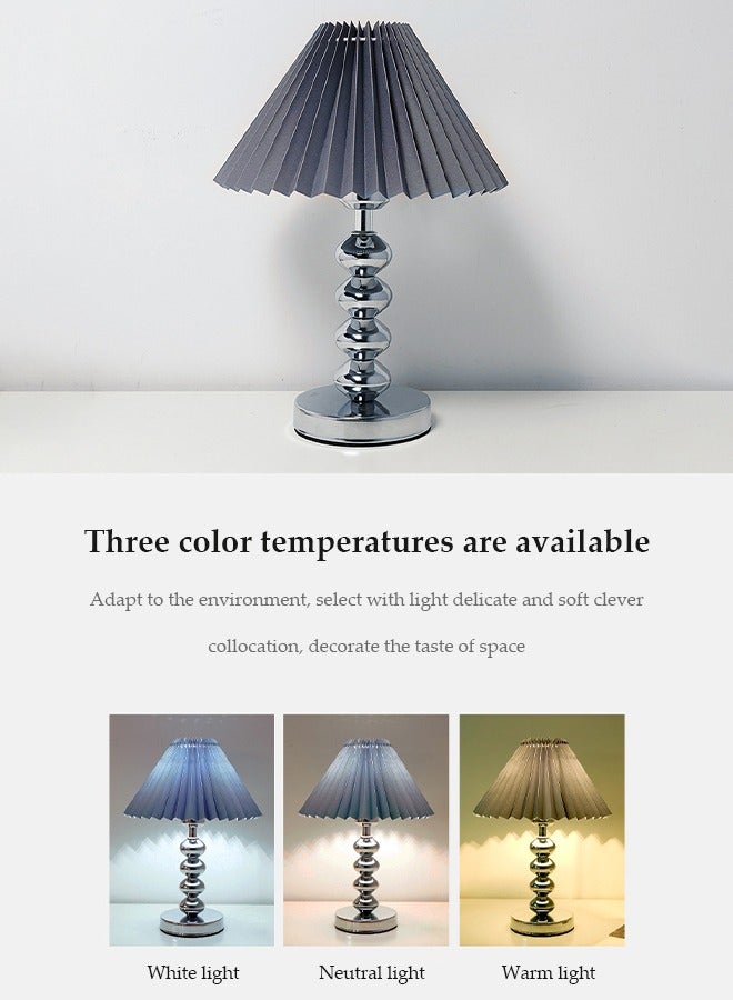 DUNISO Bedside table lamp, USB fabric bedroom lamp, multifunctional LED desk lamp reading lamp, three color multi level adjustable, suitable for living room, study, bedroom and office - Image 2