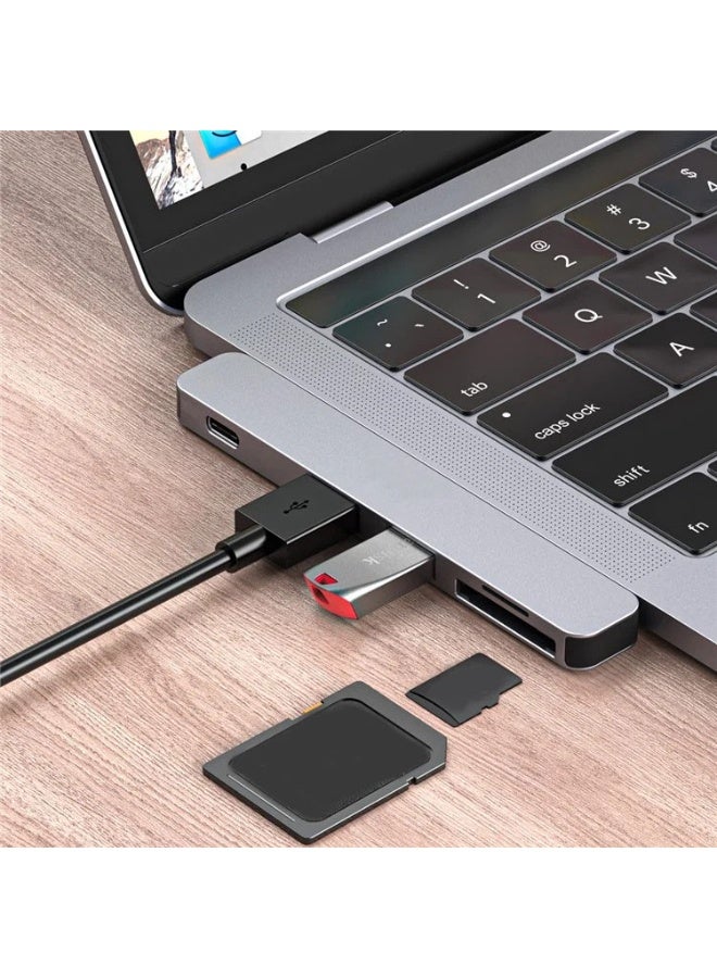 Multi-Port USB C Hub Adapter with Dual Type C Connector Thunderbolt 3 USB 3.0 USB 2.0 TF SD Card Reader Compatible with MacBook Pro Air iPad and USB C Devices - Image 3