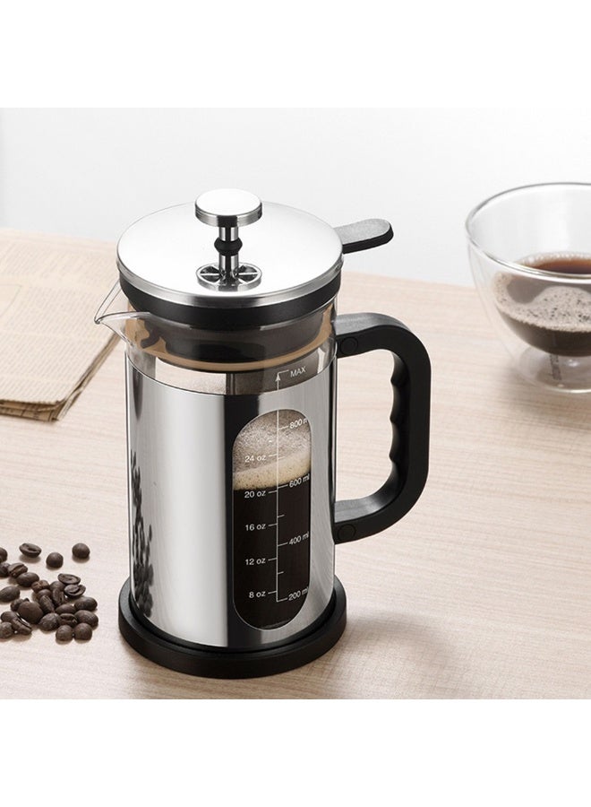 French Press Coffee Maker Cold Brew Heat Resistant Thickened Borosilicate Coffee Share Pot for Camping Travel Heat Resistant Thickness Borosilicate Coffee Press - Image 3