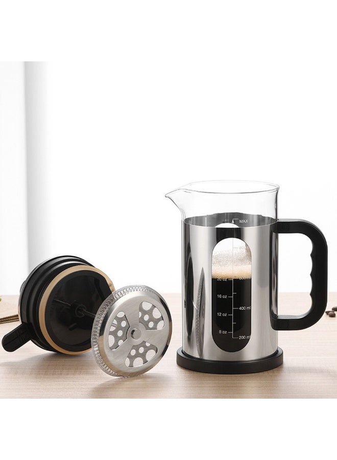 French Press Coffee Maker Cold Brew Heat Resistant Thickened Borosilicate Coffee Share Pot for Camping Travel Heat Resistant Thickness Borosilicate Coffee Press - Image 4