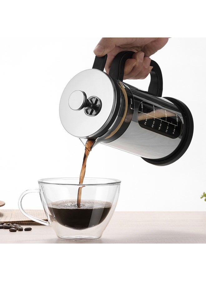 French Press Coffee Maker Cold Brew Heat Resistant Thickened Borosilicate Coffee Share Pot for Camping Travel Heat Resistant Thickness Borosilicate Coffee Press - Image 5