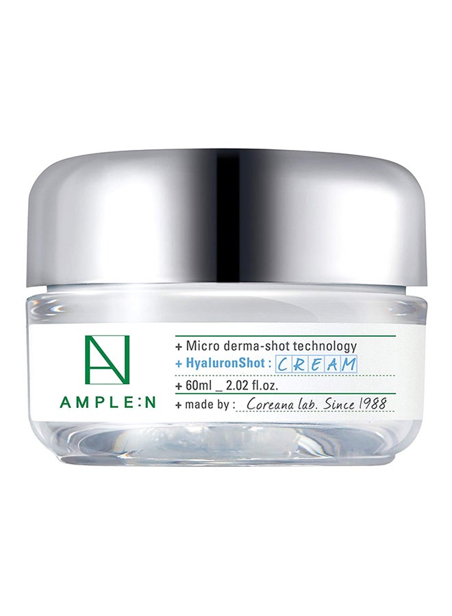CORÉANA [AMPLE:N Hyaluron Shot Cream 2.02 fl. oz. (60ml) - Xylitol Complex and Ceramide Contained Moisturizing & Rich Nourishing Cream, Smooth Skin Texture