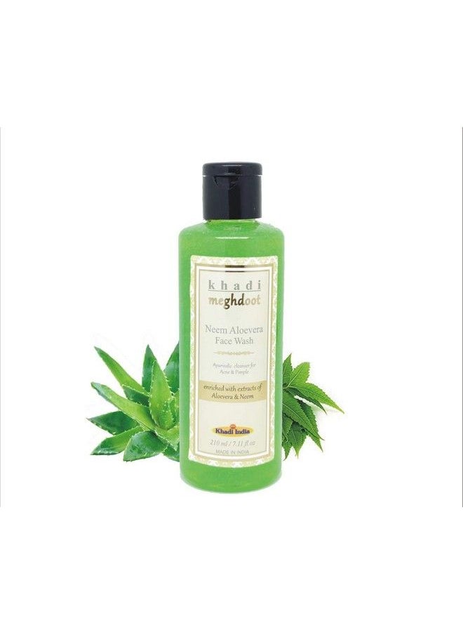 KHADI MEGHDOOT Neem Aloevera Face Wash Enriched With Extracts Of Aloevera And Neem Cleanser For Acnes And Pimples 210 Ml  - Image 2