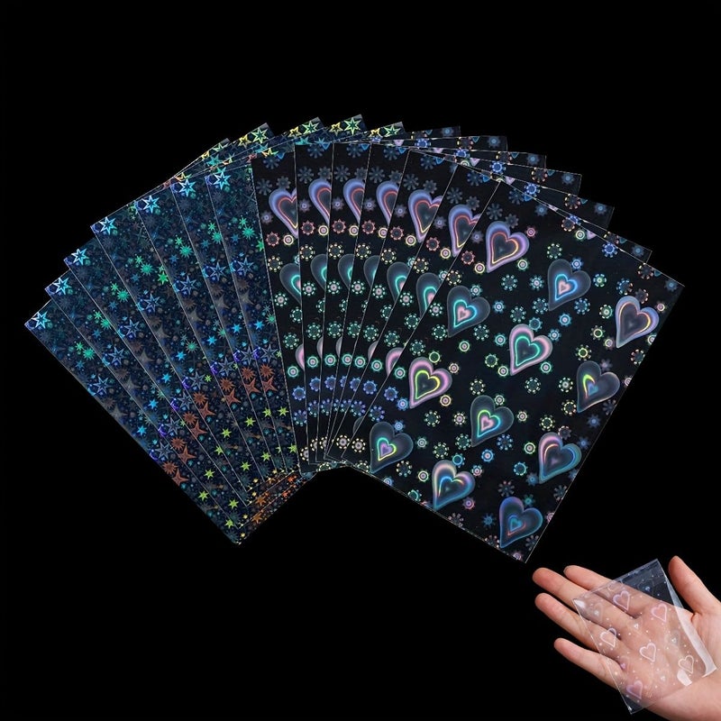 Butterfly 100pcs Holographic Transparent Laser Card Sleeves Protective Cover for Cards - Image 1