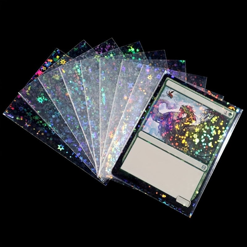 Butterfly 100pcs Holographic Transparent Laser Card Sleeves Protective Cover for Cards - Image 4