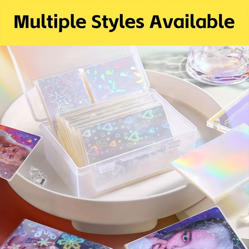 Butterfly 100pcs Holographic Transparent Laser Card Sleeves Protective Cover for Cards - Image 5