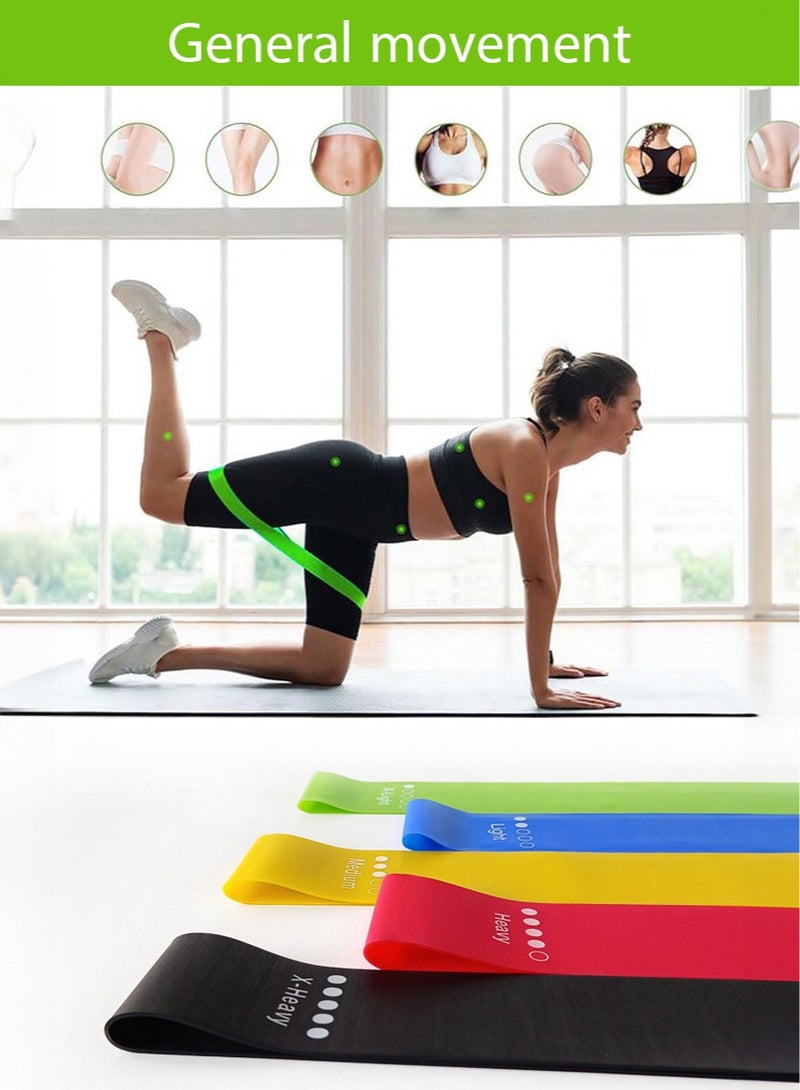 Generic TPE Resistance Belt Set,5 pieces of strength training and exercise resistance bands with different weights,elastic rings,yoga tension bands,fitness resistance bands,suitable for arms,legs,and buttocks - Image 4
