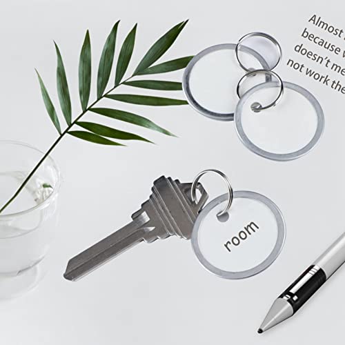 Aellabus 150 Pieses Metal Rim Tags Key Tags 1.57 Inch Large Round Paper Tags with Metal Rings for Car Keys and Door Keys,White by Aellabus - Image 3