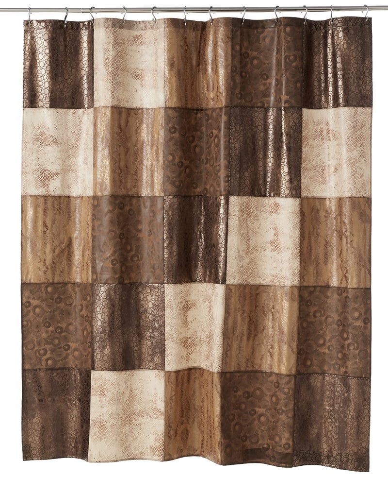 Popular Bath Zambia Collection, Shower Curtain, Chocolate 72.00" x 70.00" - Image 1