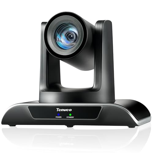 Tenveo HDMI/USB3.0/LAN(PoE) PTZ Camera AI Humanoid & Face Auto-Tracking, 20X Optical Zoom PTZ Camera IP Live Streaming, FHD 1080P 60FPS, for Church Services Worship Video Conference Live Streaming - Image 1