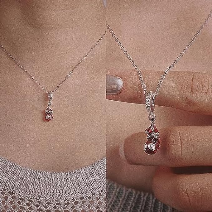 rayihni Man Cartoon Spider Charm Necklace Set, Red Spidey Necklace With Silver Plating, Non-Tarnished Cable Chain With Sliding Clasp For Adjustable Sizes. Gift For Men, Boys, Women & Girls, Brass, - Image 4