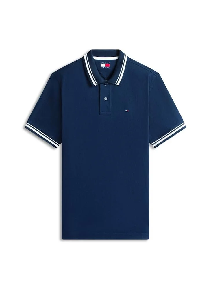 TOMMY JEANS  Tommy Flag Regular Fit Tipped Polo Shirt for Men | Best Price UAE