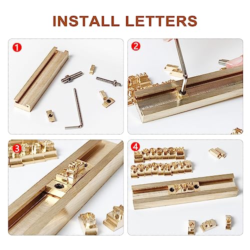 ZONEPACK Stamping Mold Copper Brass Stamping Flexible Letters Numbers Alphabets Symbols Characters Molds CNC Engraving Molds for Hot Foil Stamping Machine (83pcs Time New Roman with Wood Box) - Image 5